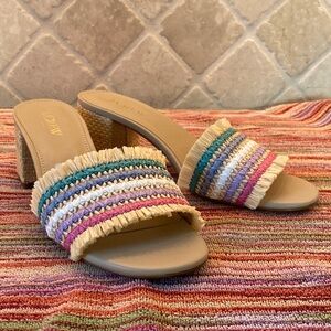 J. Crew Multicolor Woven Mules